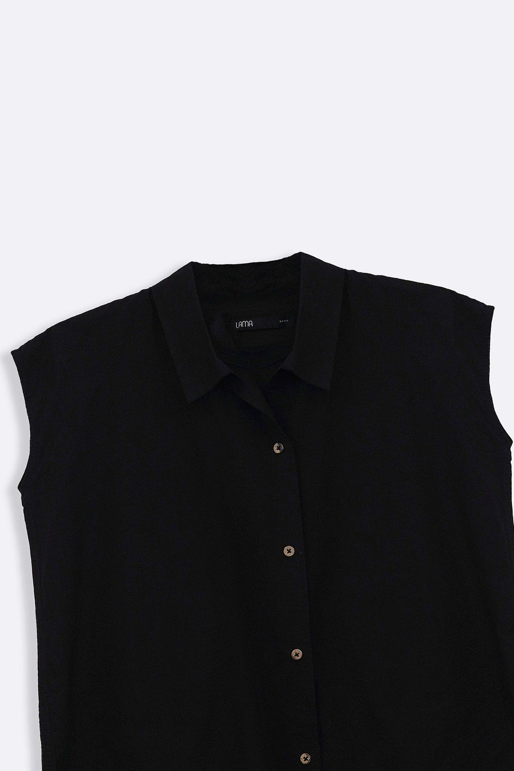BLACK COTTON LINEN SHIRT
