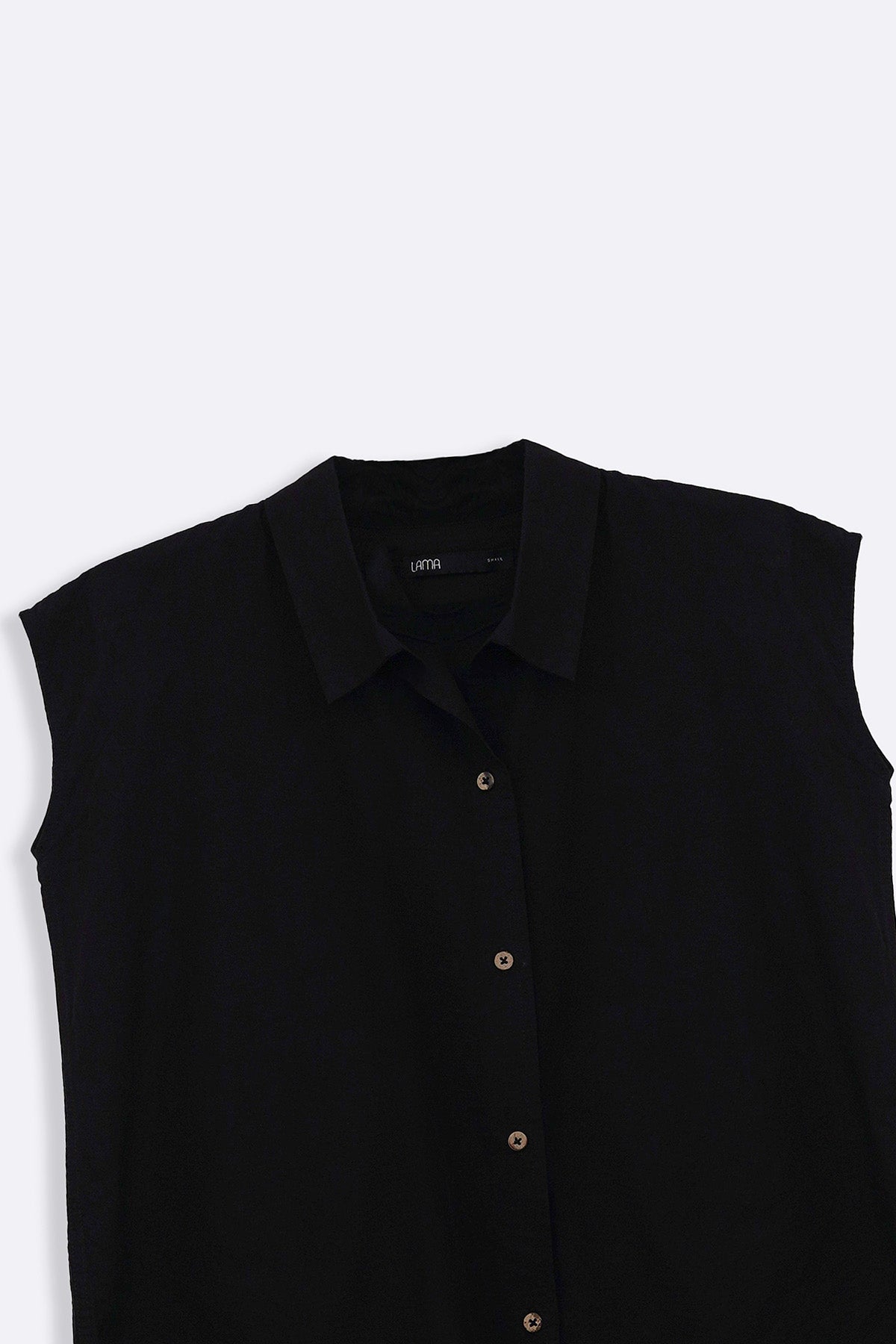 BLACK COTTON LINEN SHIRT