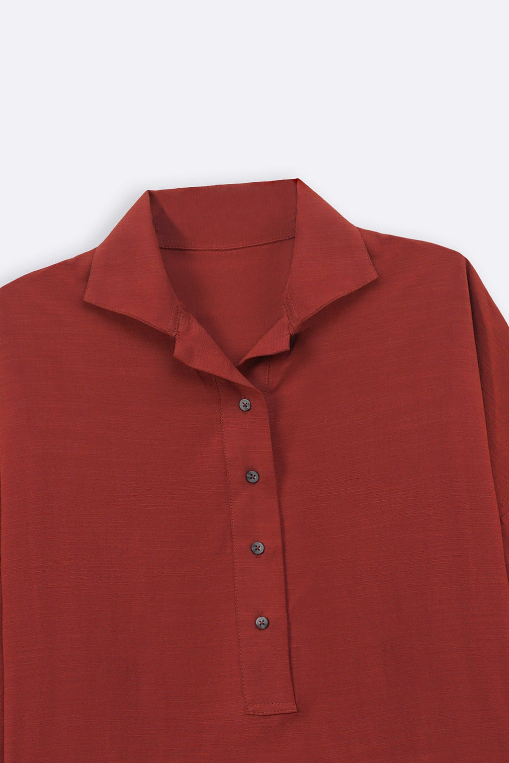 RUST HALF-BUTTON SUMMER SHIRT