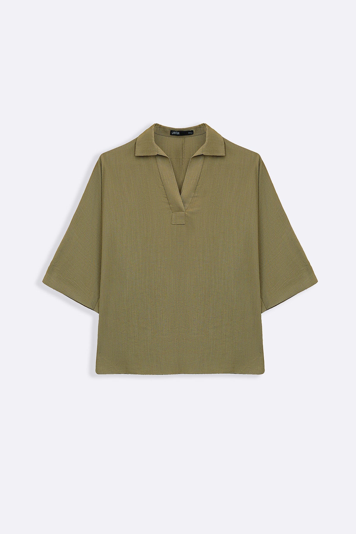 OLIVE PULLOVER SAFARI BLOUSE