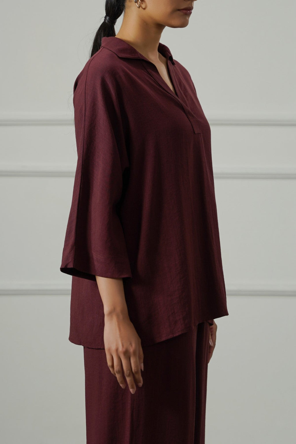 OX BLOOD PULLOVER SAFARI BLOUSE
