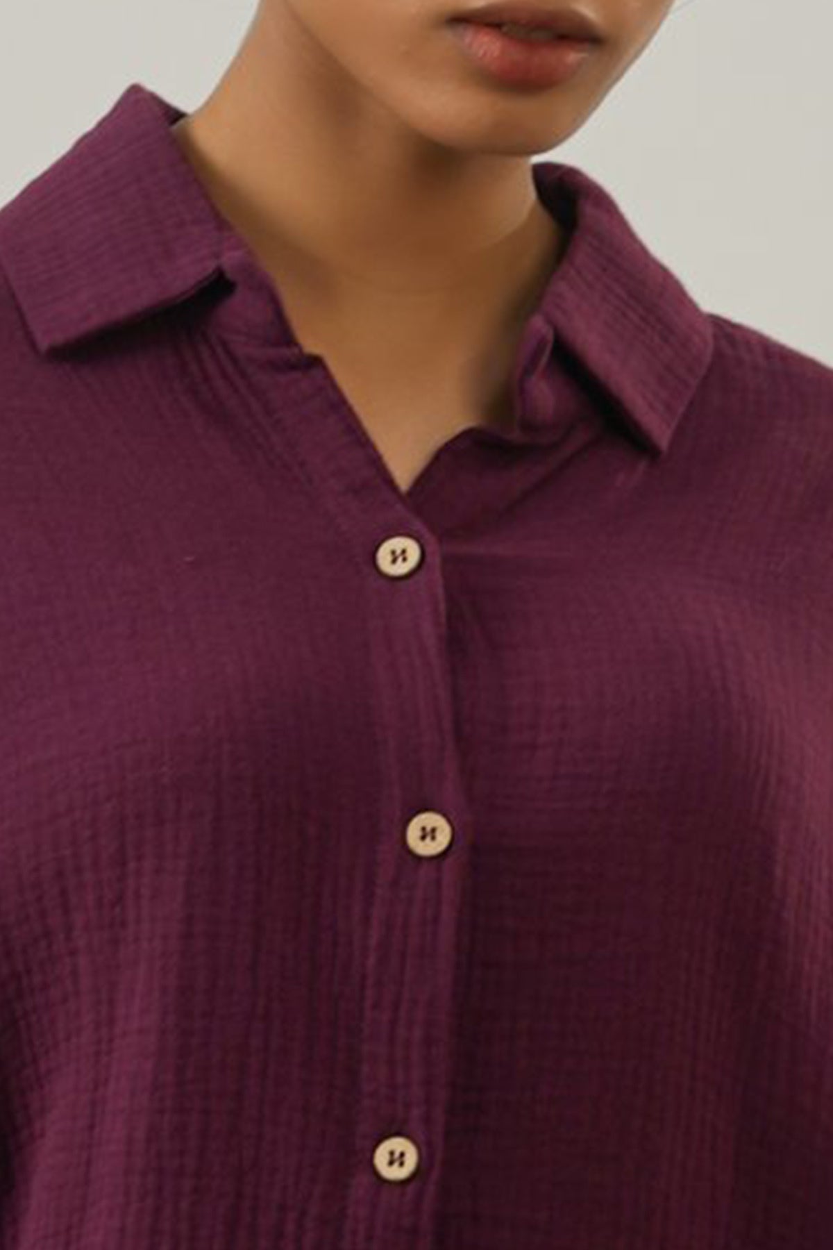WINE EVERYDAY MUSLIN SHIRT