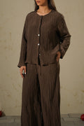 COFFEE LIGHTWEIGHT CRINKLE TOP