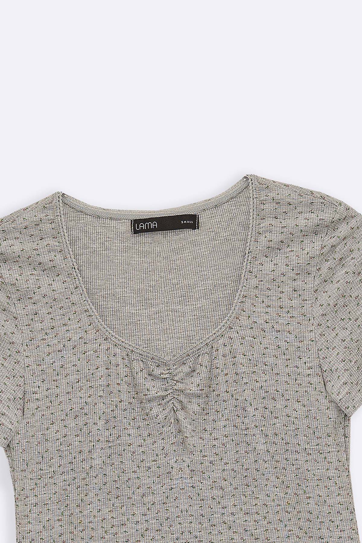 GREY RIBBED DOLL TEE