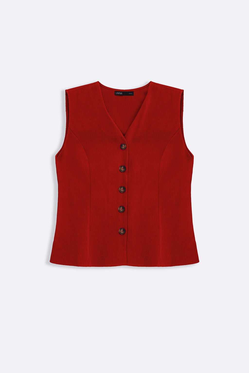 RED CASUAL COTTON MIX VEST