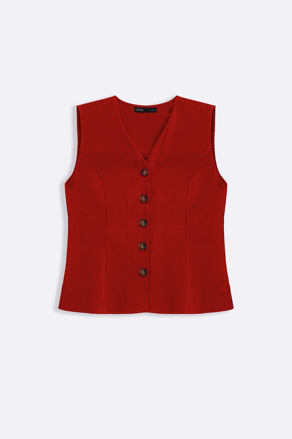 RED CASUAL COTTON MIX VEST