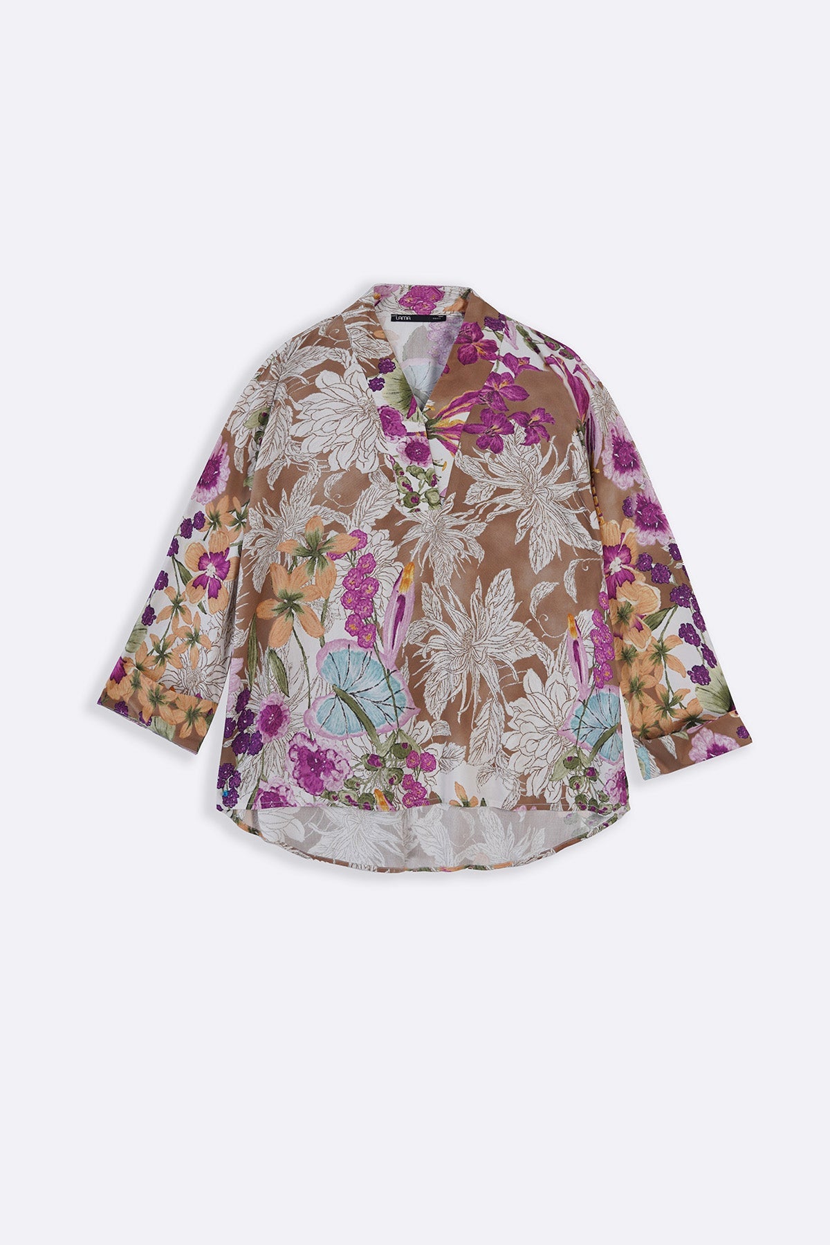 BEIGE GARDEN KALEIDOSCOPE BLOUSE