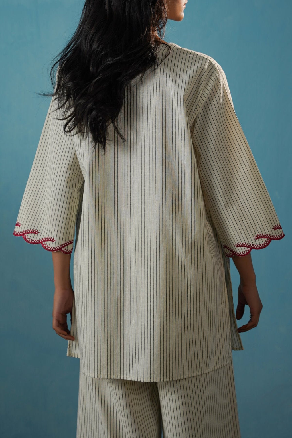 ECRU CHERRY STORY PINSTRIPE SHIRT