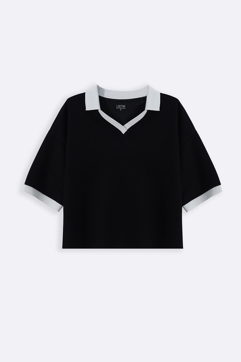 BLACK VINTAGE CONTRAST POLO