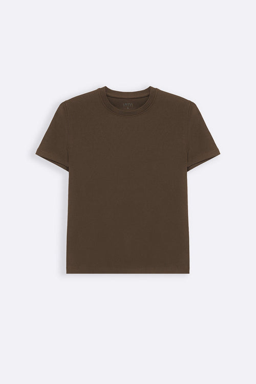 BROWN CASUAL EVERYDAY TEE