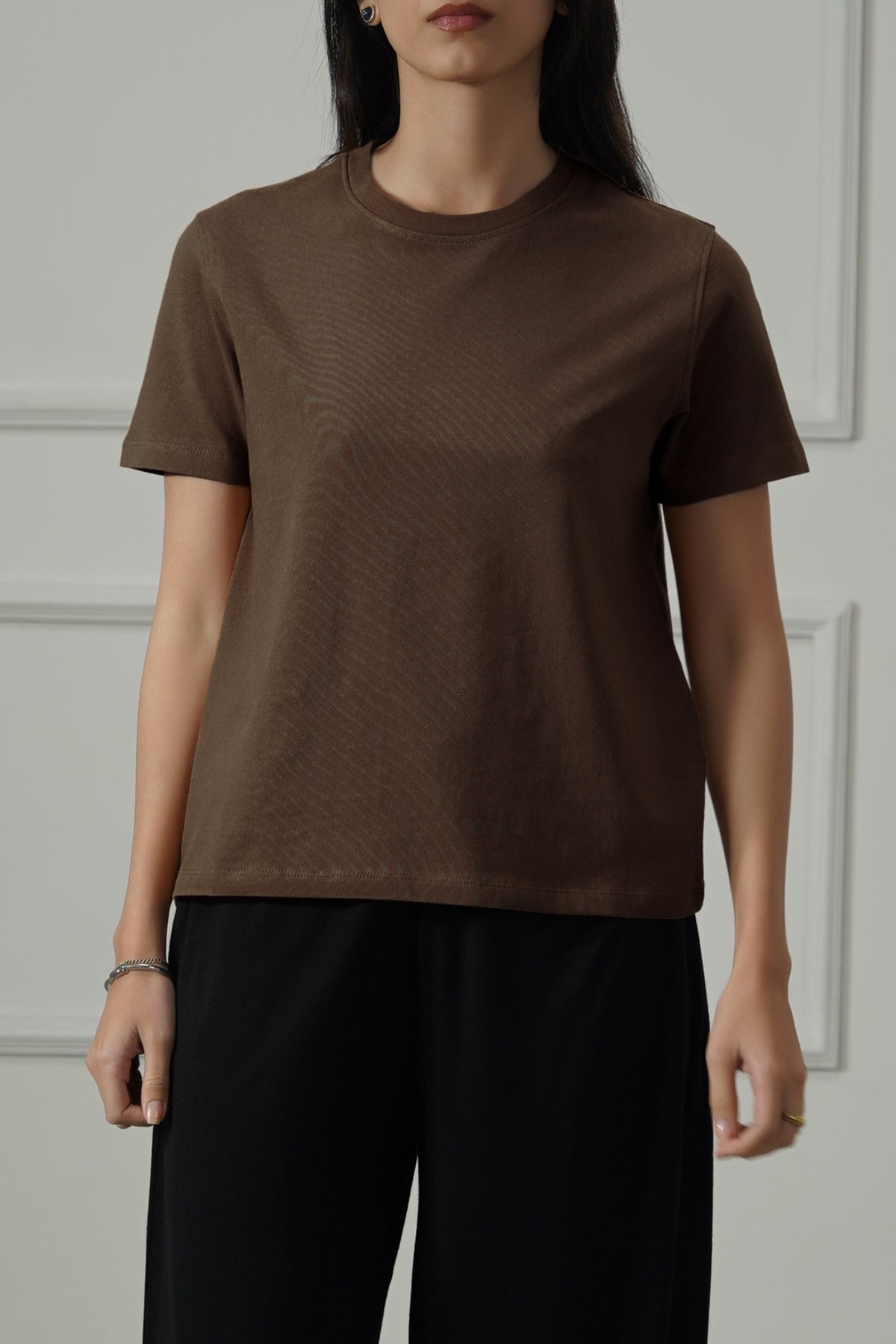 BROWN CASUAL EVERYDAY TEE