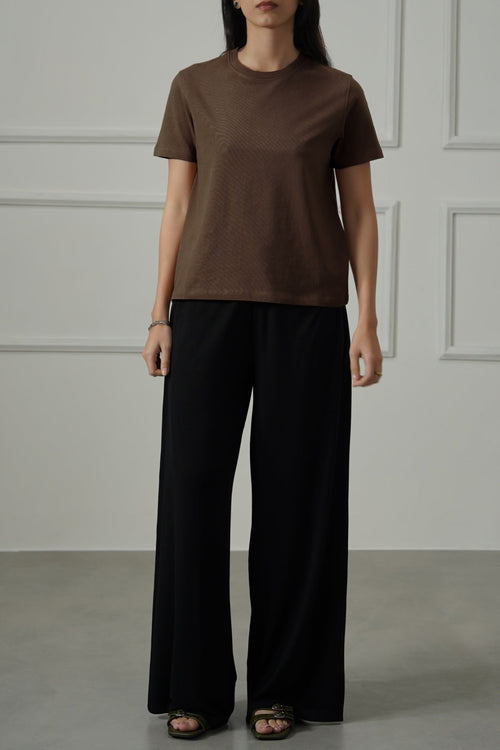 BROWN CASUAL EVERYDAY TEE