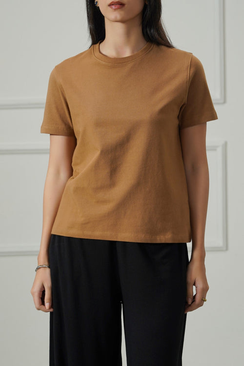 TAUPE CASUAL EVERYDAY TEE