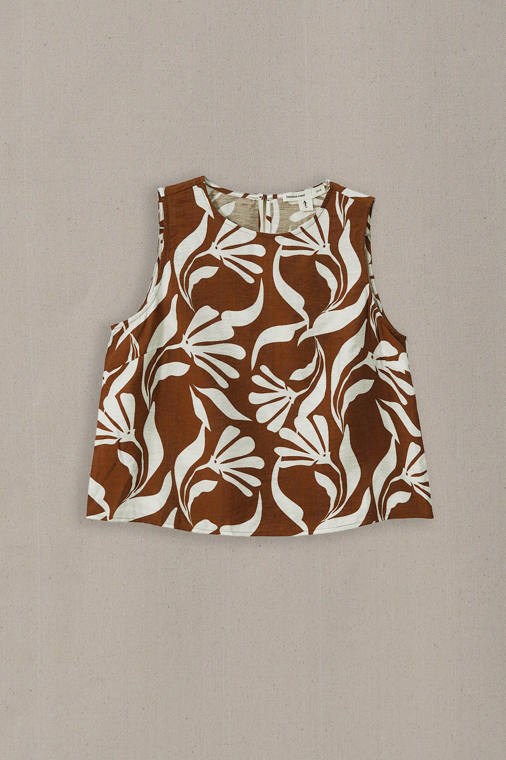 BROWN WHITE TROPIC FLOW TOP