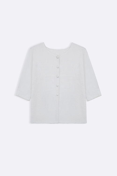 OFF WHITE ARTISAN LINEN-COTTON TUNIC
