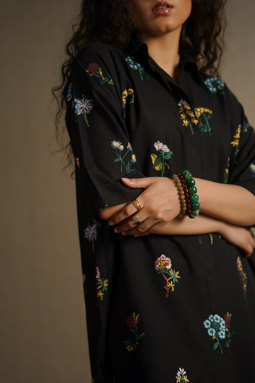 BLACK BLACK FLORA TUNIC