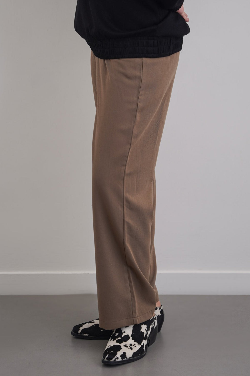 COFFEE WIDE LEG TROUSERS