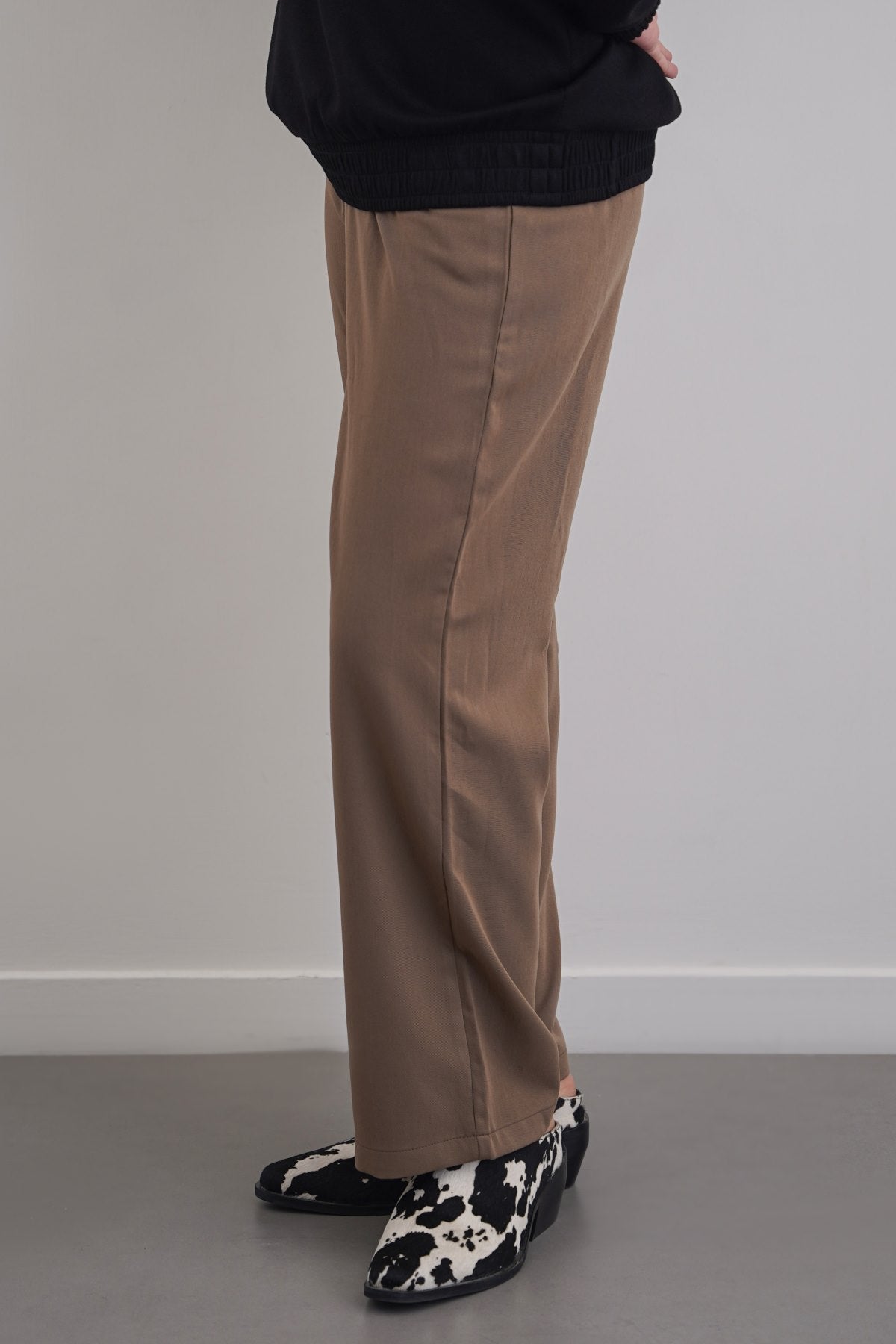 COFFEE WIDE LEG TROUSERS
