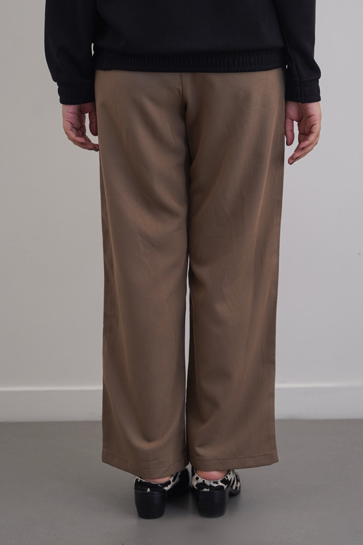 COFFEE WIDE LEG TROUSERS