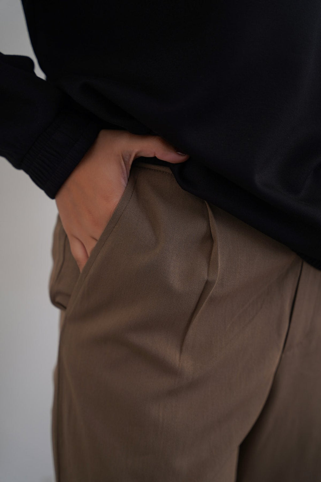 COFFEE WIDE LEG TROUSERS