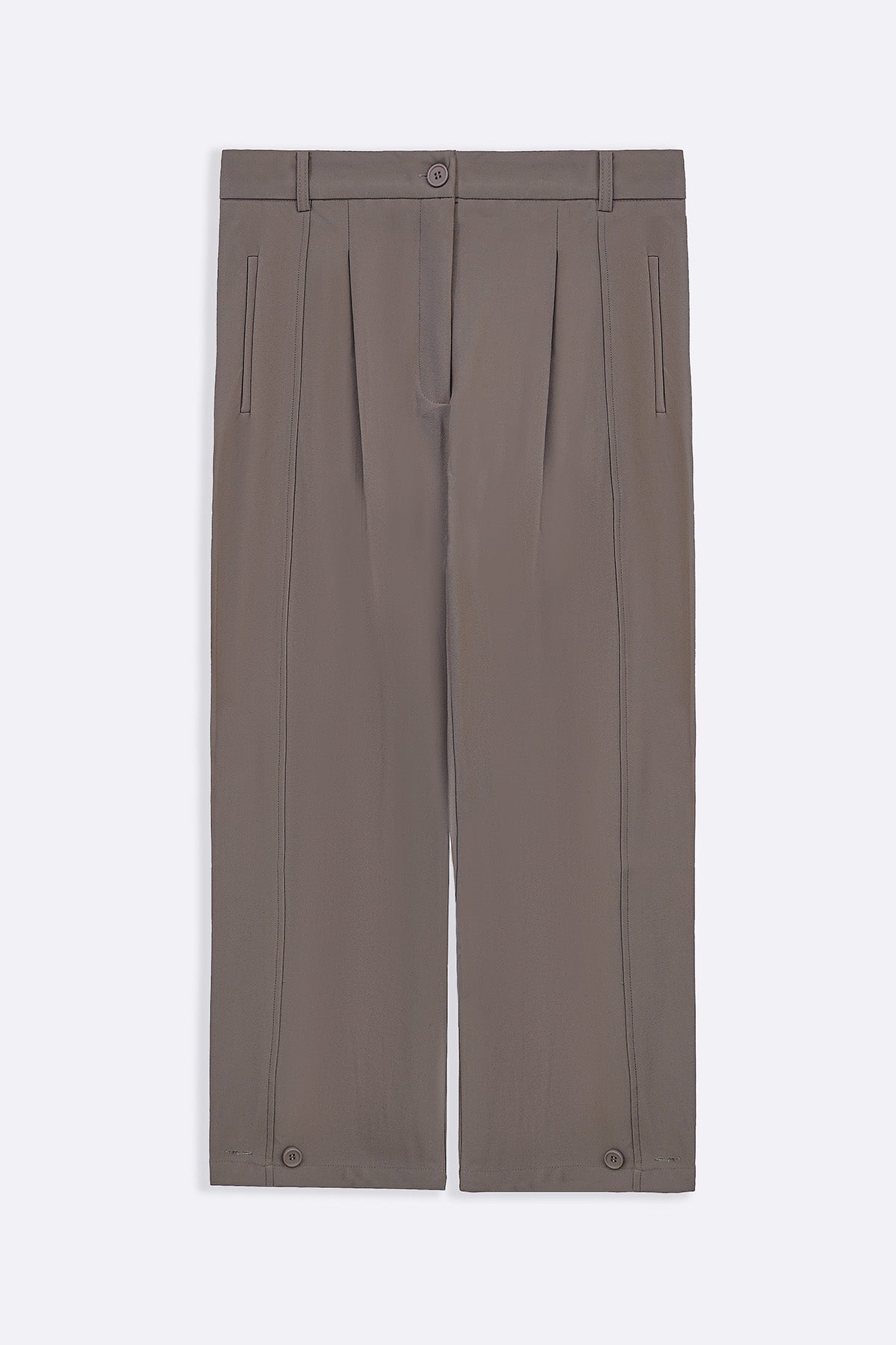 TAUPE BARREL TROUSERS