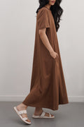 COFFEE LONG A-LINE DRESS
