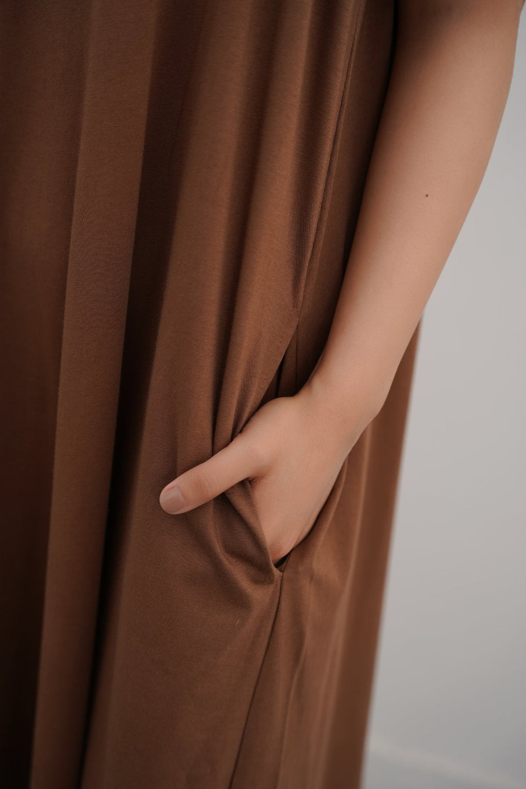 COFFEE LONG A-LINE DRESS