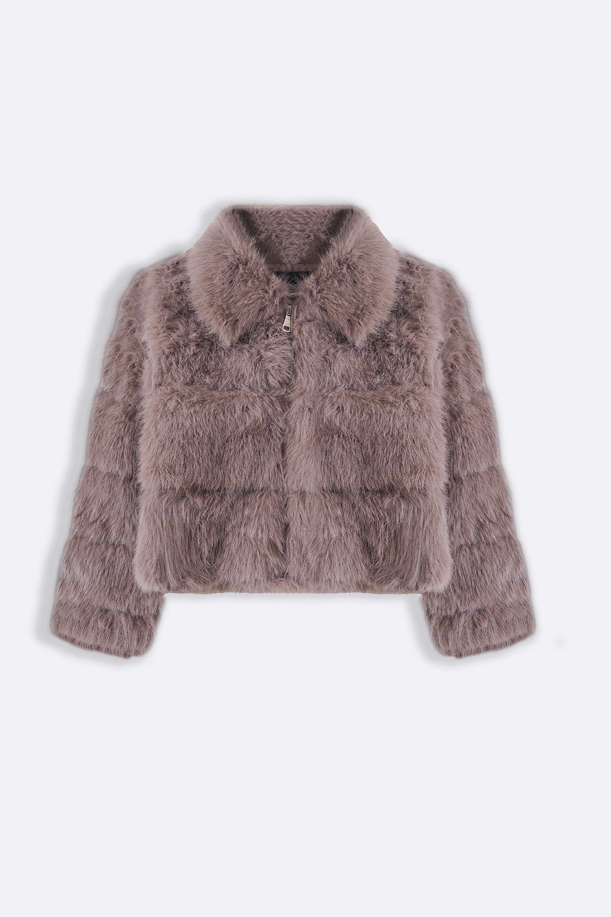 COFFEE FUR ZIPPER JACKET