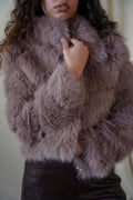 COFFEE FUR ZIPPER JACKET