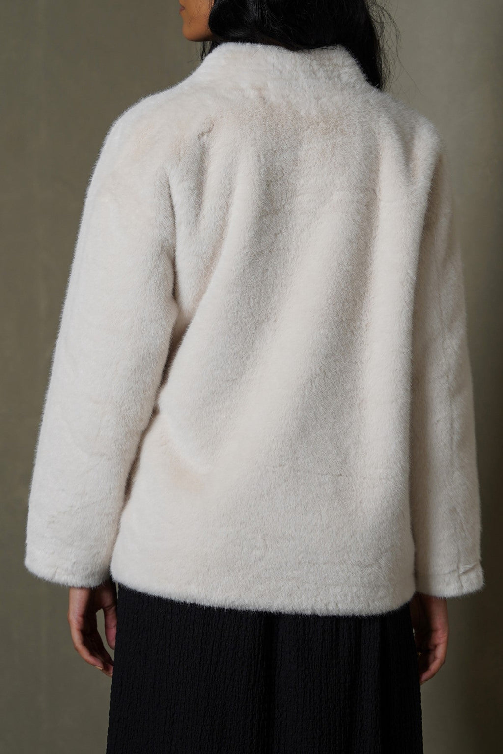 OFF WHITE LUXE FUR WRAP COAT