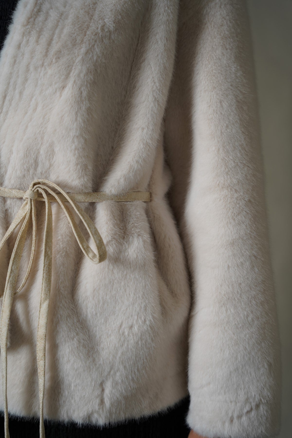 OFF WHITE LUXE FUR WRAP COAT