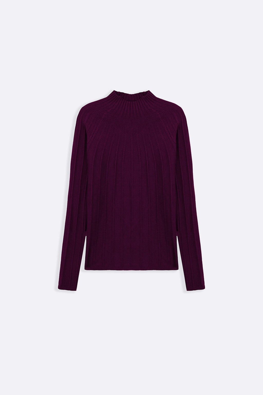 MAROON RIBBED BODYCON SWEATER