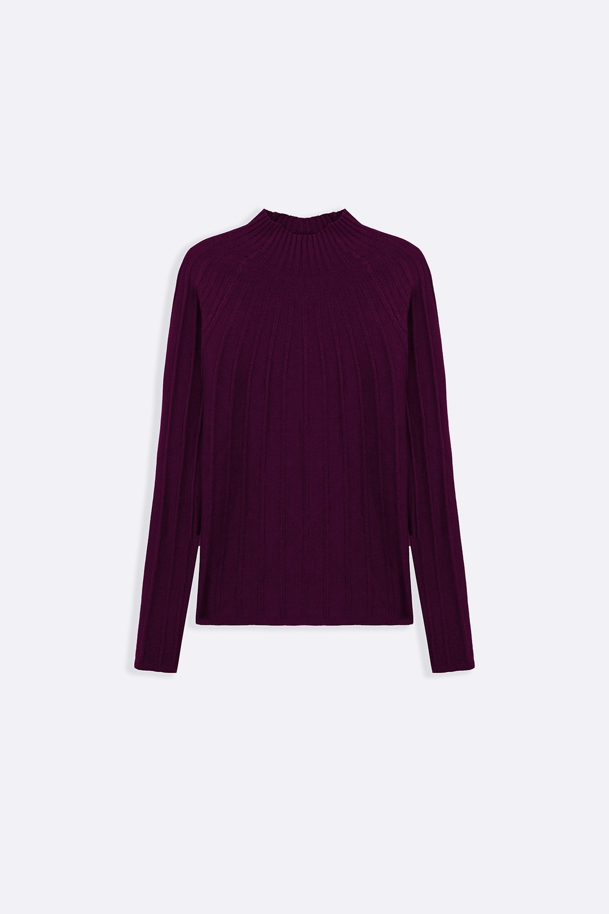 MAROON RIBBED BODYCON SWEATER