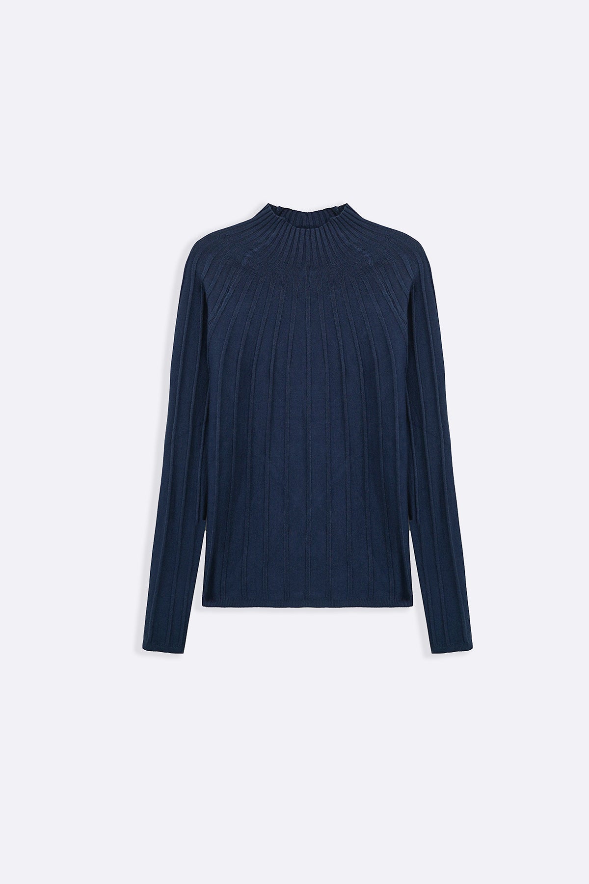 SLATE BLUE RIBBED BODYCON SWEATER