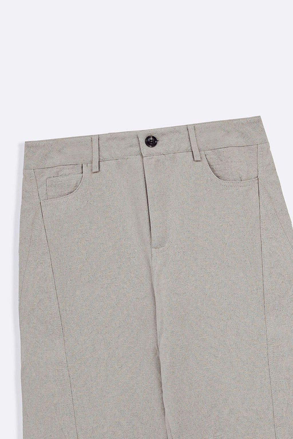 BEIGE LINEN BLEND JEAN PANTS