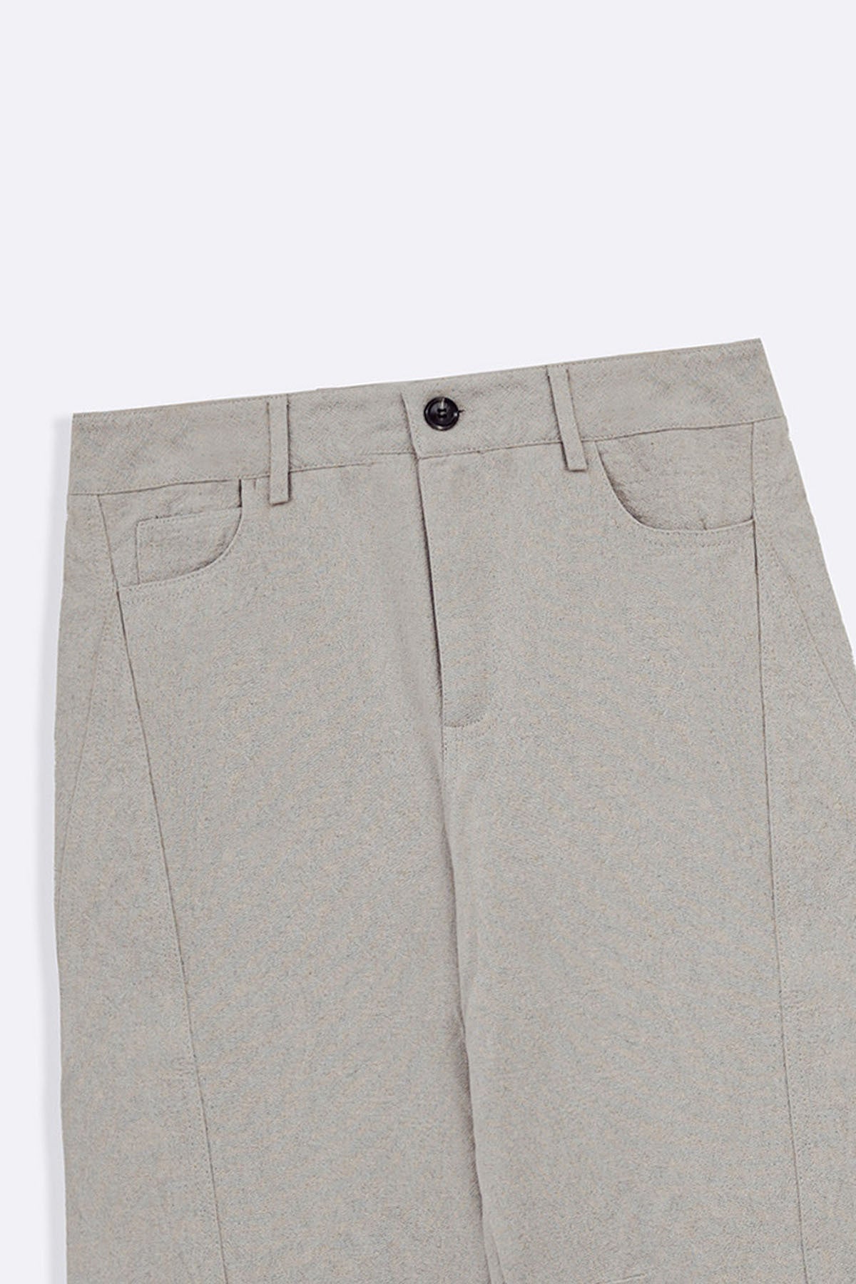 BEIGE LINEN BLEND JEAN PANTS