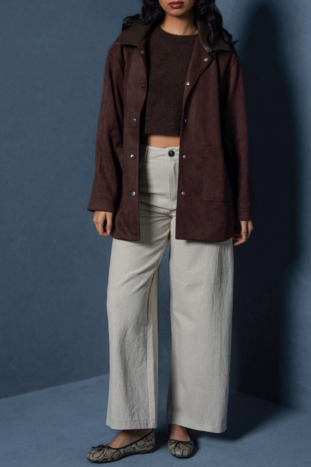 BEIGE LINEN BLEND JEAN PANTS