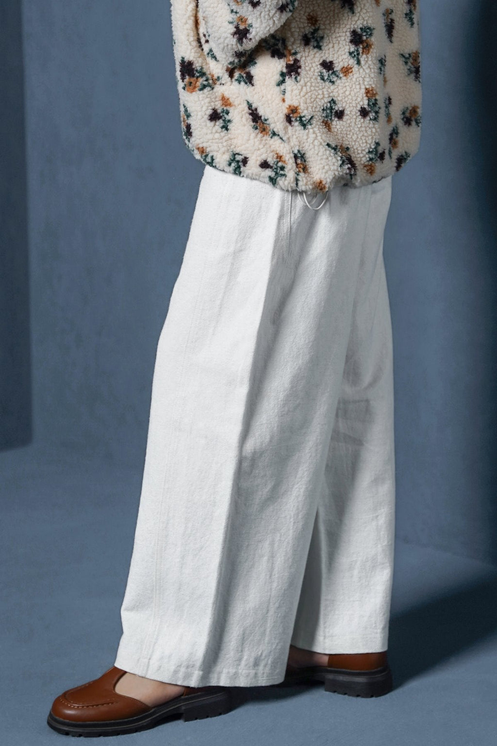 WHITE LINEN BLEND JEAN PANTS