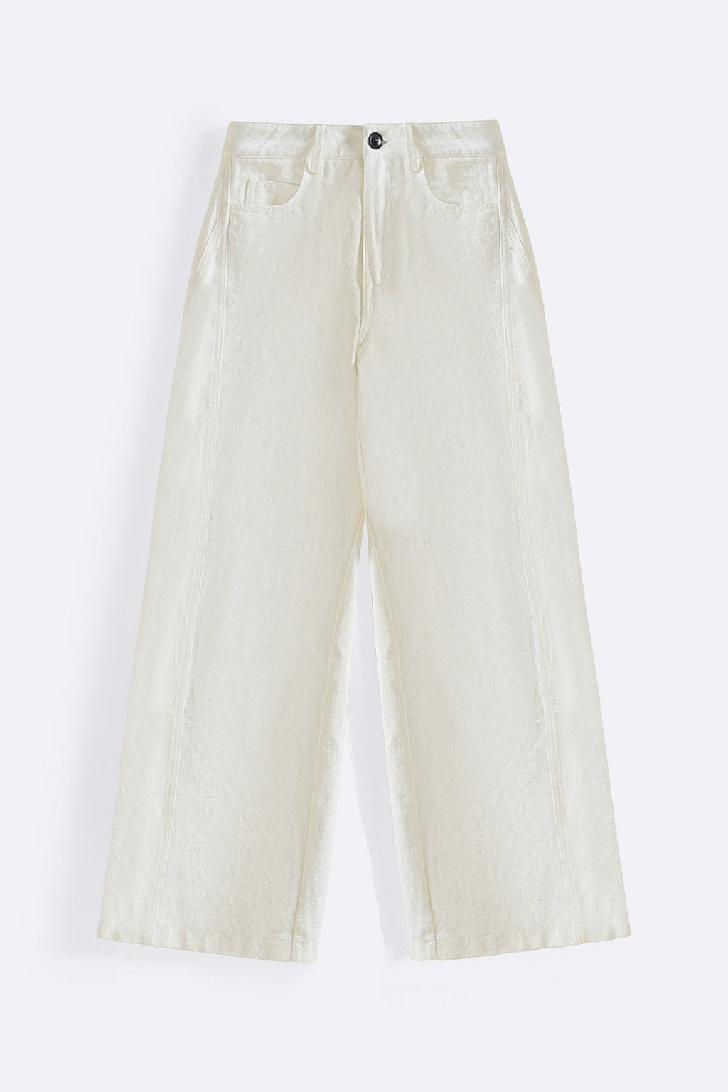 WHITE LINEN BLEND JEAN PANTS