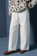 WHITE LINEN BLEND JEAN PANTS