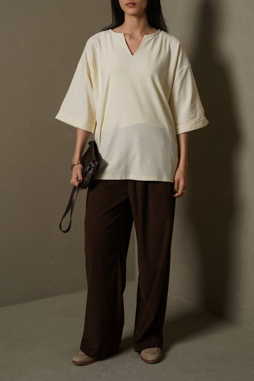 CHOCOLATE WALNUT CORDUROY TROUSERS