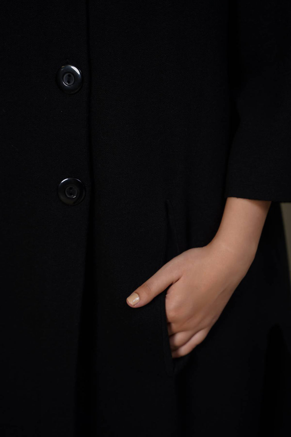 BLACK BUTTON KNIT PANT