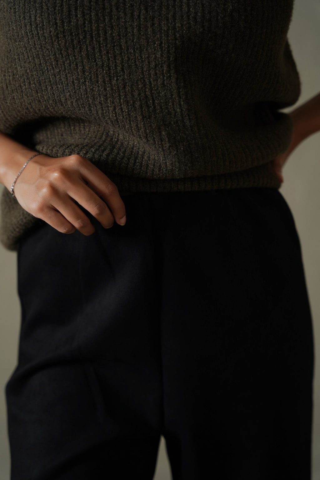 BLACK SUEDE EASY PANTS