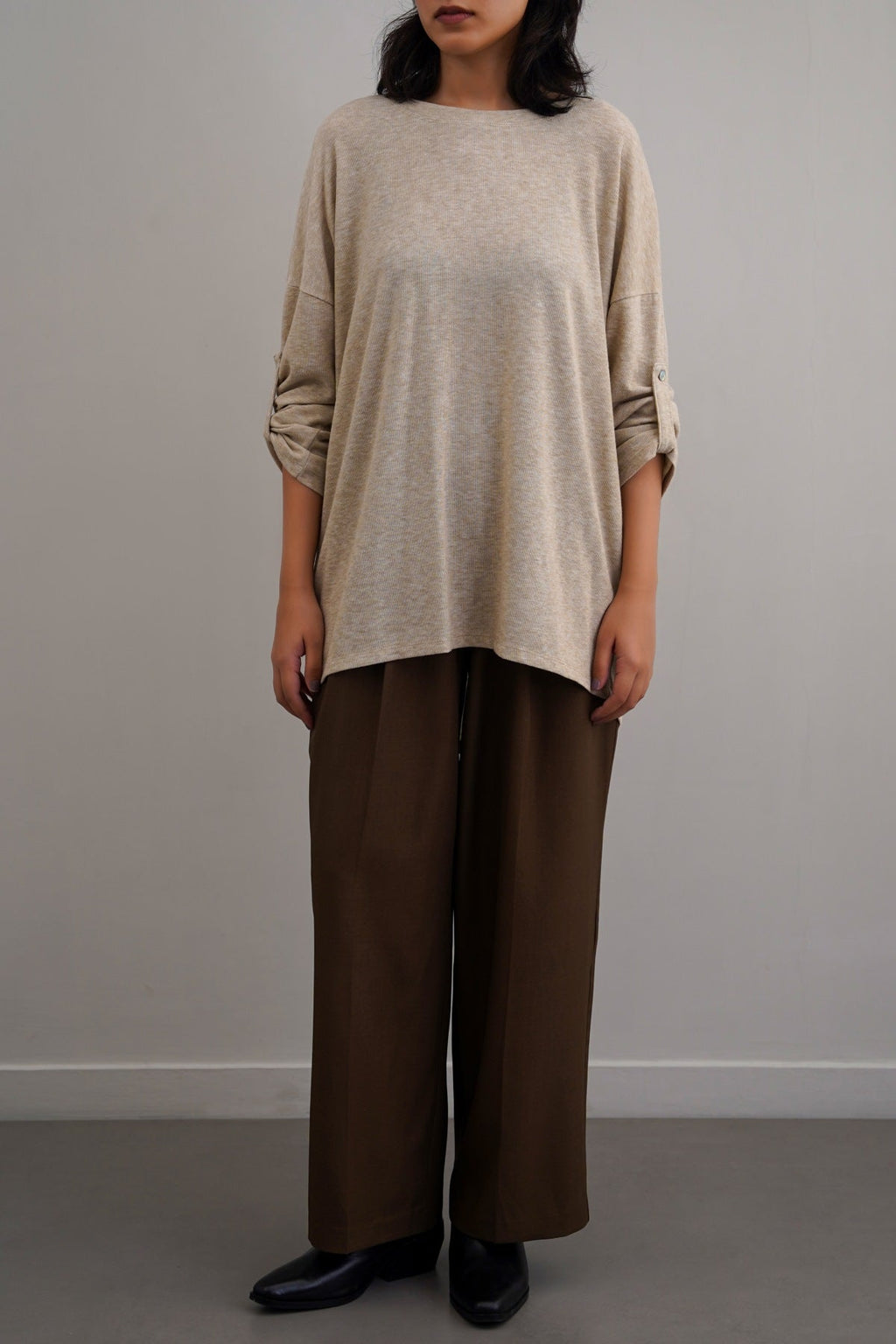 BROWN WORKDAY PLEATED PANTS