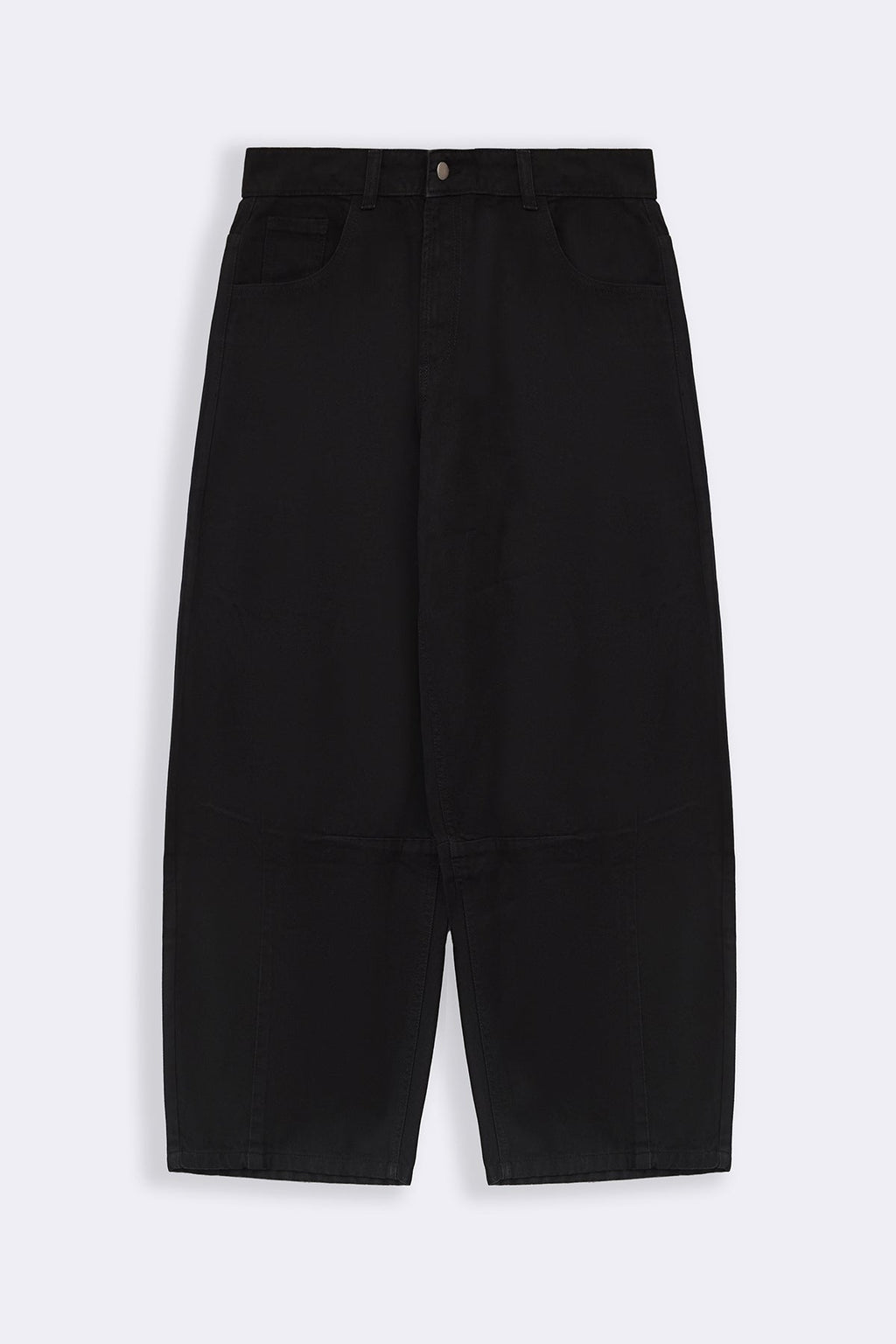 BLACK BASIC BARREL JEANS