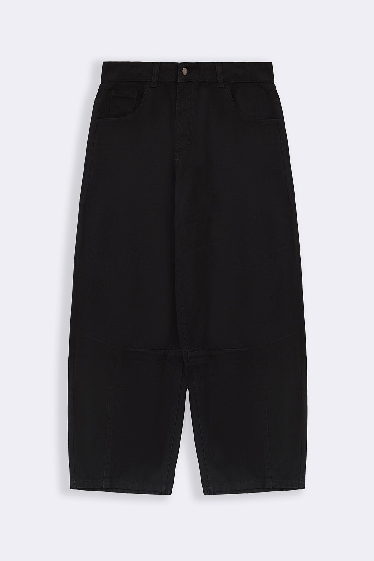 BLACK BASIC BARREL JEANS