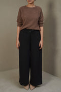 BLACK STRAIGHT LEG PANTS