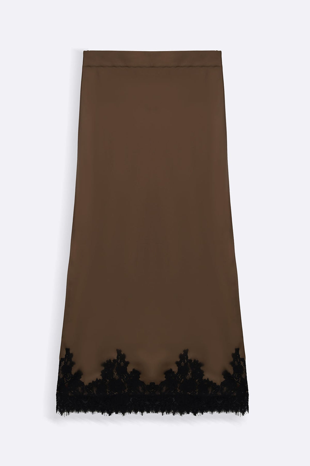 TAUPE LACE AND SILK SKIRT