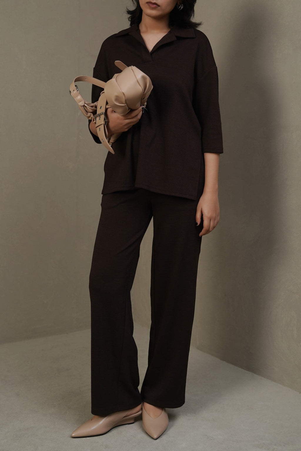 COFFEE TEXTURED PANTS