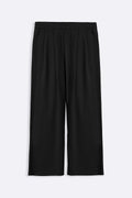 BLACK FLUID WIDE-LEG TROUSERS